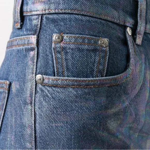 MSGM Blue Straight Leg High-Waisted Jeans - Picture 5 of 9